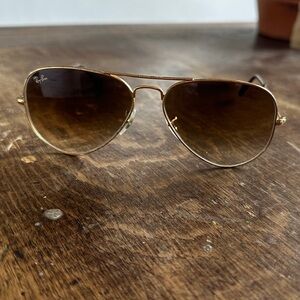 Ray-Ban Classic Gold Sunglasses with Brown Lenses